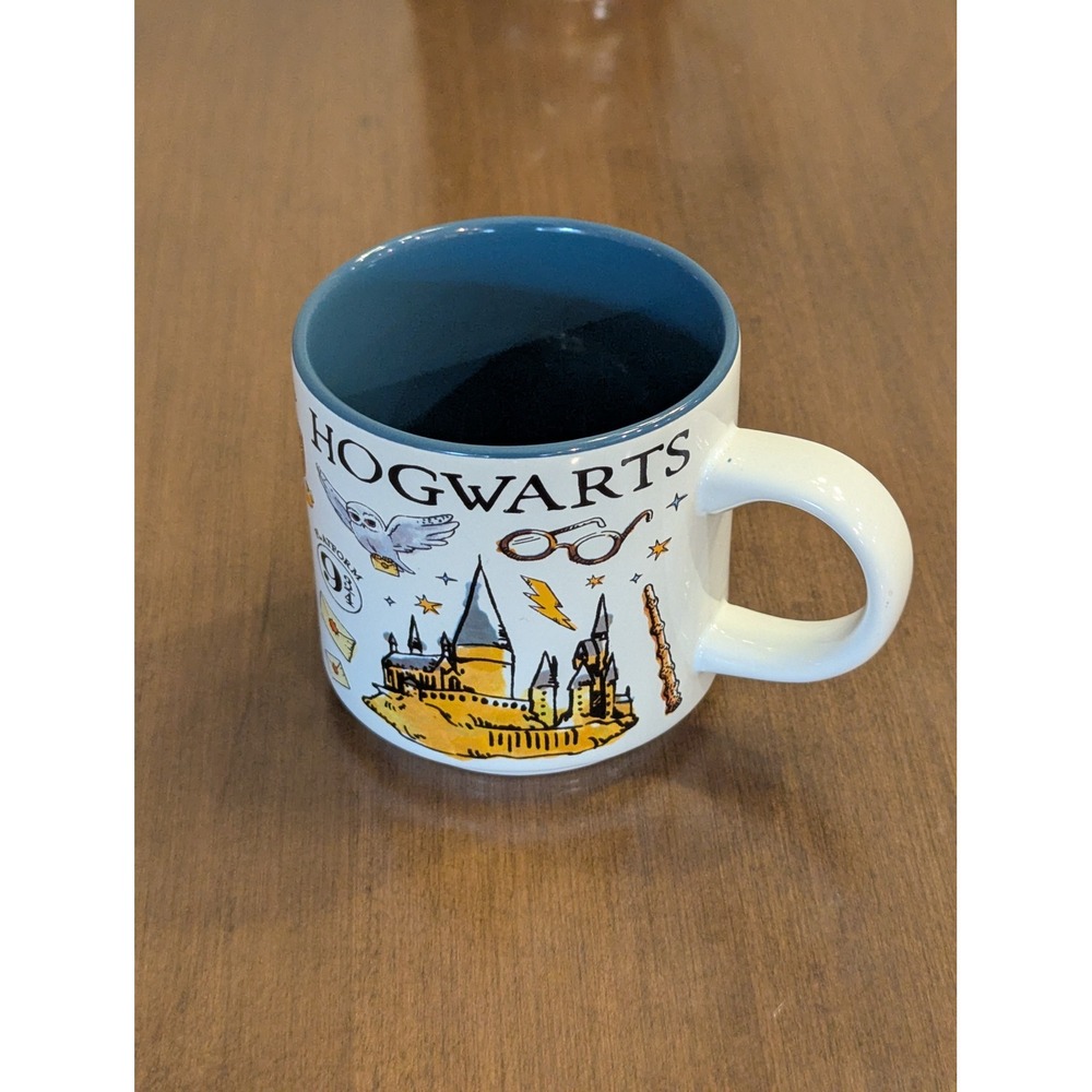 Harry Potter Hogwarts 13 oz Mug Wizarding World Platform 9 3/4 House Crests Blue